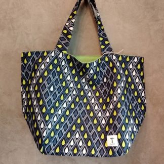 <span style="color: #ff6347; font-style: bold;">【売切】</span><br>050<br>アフリカ布の<br>エコバッグ(大) <br>ネイビー