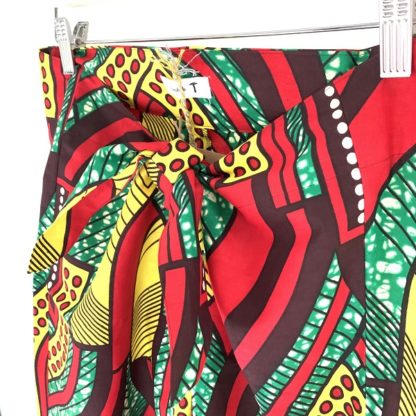 <span style="color: #ff6347; font-style: bold;">【売切】</span><br>090<br>アフリカ布の<br>パンツ<br>レッド&グリーン - 画像 (3)