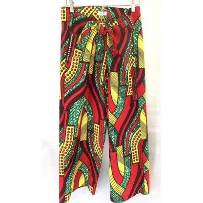 <span style="color: #ff6347; font-style: bold;">【売切】</span><br>090<br>アフリカ布の<br>パンツ<br>レッド&グリーン
