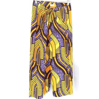 <span style="color: #ff6347; font-style: bold;">【売切】</span><br>093<br>アフリカ布の<br>パンツ<br>パープル&イエロー