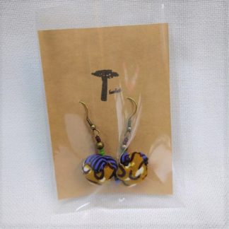 <span style="color: #ff6347; font-style: bold;">【売切】</span><br>059<br>アフリカ布で作ったピアス<br>ブラウン＆ブルー