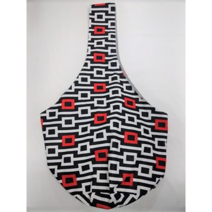 <span style="color: #ff6347; font-style: bold;">【売切】</span><br>073<br>アフリカ布の<br>斜めがけバッグ<br>レッド&ホワイト