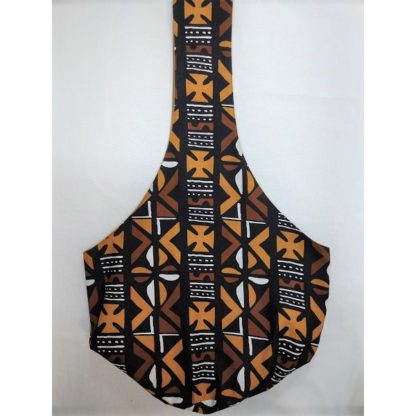 <span style="color: #ff6347; font-style: bold;">【売切】</span><br>072<br>アフリカ布の<br>斜めがけバッグ<br>ブラウン&ブラック