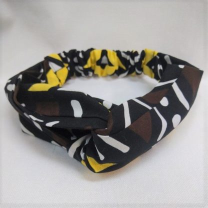 <span style="color: #ff6347; font-style: bold;">【売切】</span><br>054<br>アフリカ布の<br>ヘアバンド<br>イエロー＆ブラック