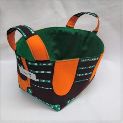 <span style="color: #ff6347; font-style: bold;">【売切】</span><br>192<br>アフリカ布で作った小物入れ（小）<br>オレンジ＆グリーン - 画像 (2)