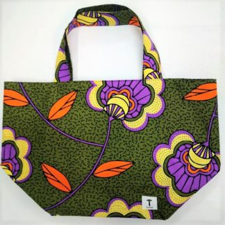 <span style="color: #ff6347; font-style: bold;">【売切】</span><br>039<br>アフリカ布の<br>エコバッグ（大） <br>グリーンボタニカル