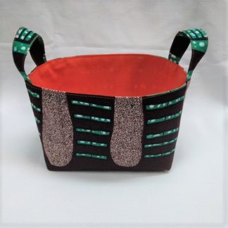 <span style="color: #ff6347; font-style: bold;">【売切】</span><br>184<br>アフリカ布で作った小物入れ(小)<br>グリーン&ブラック