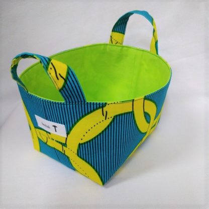 <span style="color: #ff6347; font-style: bold;">【売切】</span><br>178<br>アフリカ布で作った小物入れ（小）<br>イエローサークル - 画像 (2)