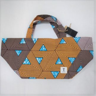 <span style="color: #ff6347; font-style: bold;">【売切】</span><br>024<br>アフリカ布の<br>エコバッグ<br>ライトブルー＆オレンジ