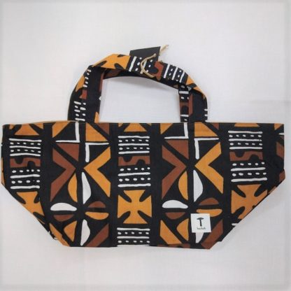 <span style="color: #ff6347; font-style: bold;">【売切】</span><br>021<br>アフリカ布の<br>エコバッグ<br>ブラウン＆ブラック