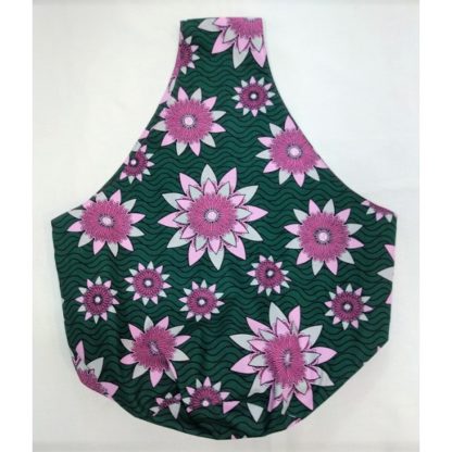 <span style="color: #ff6347; font-style: bold;">【売切】</span><br>061<br>アフリカ布の<br>肩がけバッグ<br>グリーンフラワー