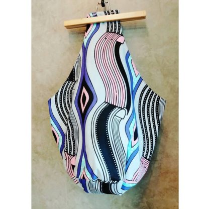 <span style="color: #ff6347; font-style: bold;">【売切】</span><br>059<br>アフリカ布の<br>肩がけバッグ<br>パステルウェーブ