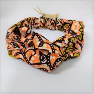 <span style="color: #ff6347; font-style: bold;">【売切】</span><br>045<br>アフリカ布の<br>ヘアバンド<br>オレンジ＆イエロー