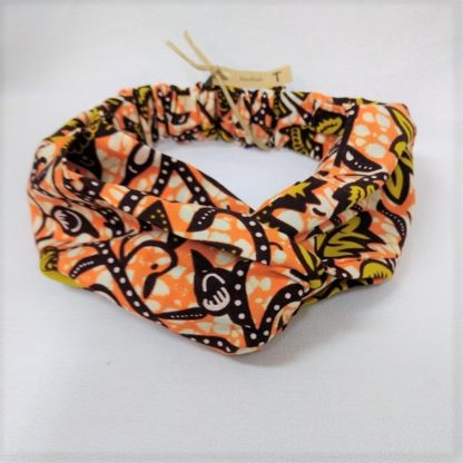 <span style="color: #ff6347; font-style: bold;">【売切】</span><br>045<br>アフリカ布の<br>ヘアバンド<br>オレンジ＆イエロー