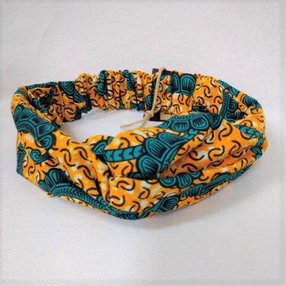 <span style="color: #ff6347; font-style: bold;">【売切】</span><br>044<br>アフリカ布の<br>ヘアバンド<br>イエロー＆グリーン