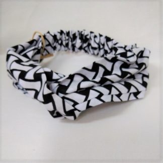 <span style="color: #ff6347; font-style: bold;">【売切】</span><br>043<br>アフリカ布の<br>ヘアバンド<br>ホワイト＆ブラック
