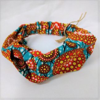 <span style="color: #ff6347; font-style: bold;">【売切】</span><br>038<br>アフリカ布の<br>ヘアバンド<br>レッド＆ライトブルー