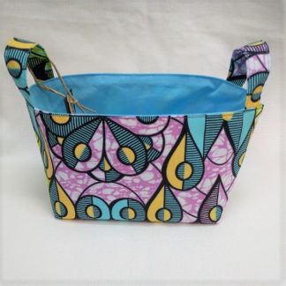 <span style="color: #ff6347; font-style: bold;">【売切】</span><br>177<br>アフリカ布で作った小物入れ（小）<br>パープル＆ライトブルー