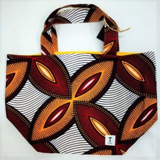 <span style="color: #ff6347; font-style: bold;">【売切】</span><br>018<br>アフリカ布の<br>エコバッグ（大） <br>レッド＆ホワイト