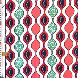 <span style="color: #ff6347; font-style: bold;">【売切】</span><br>064アフリカ布<br>レッド&ホワイト