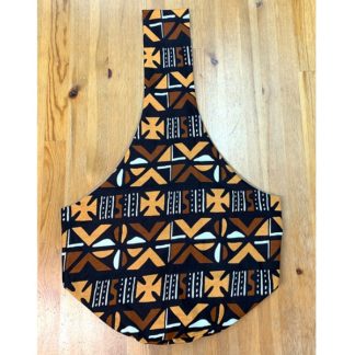 <span style="color: #ff6347; font-style: bold;">【売切】</span><br>052<br>アフリカ布の<br>斜めがけバッグ<br>ブラウン