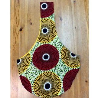 <span style="color: #ff6347; font-style: bold;">【売切】</span><br>053<br>アフリカ布の<br>斜めがけバッグ<br>イエロー&レッド