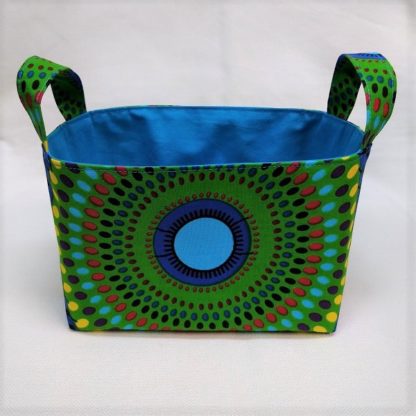 <span style="color: #ff6347; font-style: bold;">【売切】</span><br>168<br>アフリカ布で作った小物入れ（小）<br>グリーンサークル