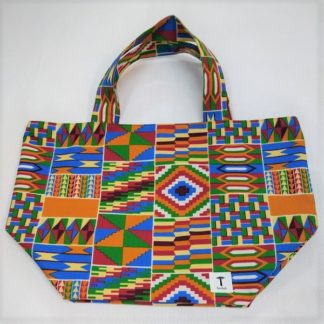 <span style="color: #ff6347; font-style: bold;">【売切】</span><br>196<br>アフリカ布の<br>エコバッグ（大） <br>マルチカラー