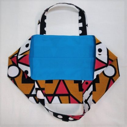 <span style="color: #ff6347; font-style: bold;">【売切】</span><br>179<br>アフリカ布の<br>エコバッグ（大） <br>レッド＆ブラウン - 画像 (2)