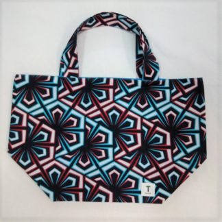 <span style="color: #ff6347; font-style: bold;">【売切】</span><br>176<br>アフリカ布の<br>エコバッグ（大） <br>レッド＆ブルー