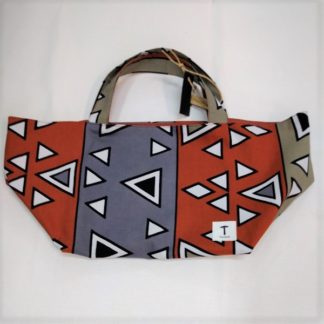 <span style="color: #ff6347; font-style: bold;">【売切】</span><br>187<br>アフリカ布の<br>エコバッグ<br>ブラウン＆グレー