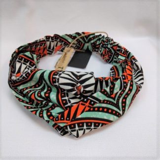 <span style="color: #ff6347; font-style: bold;">【売切】</span><br>017<br>アフリカ布の<br>ヘアバンド<br>オレンジ＆ライトグリーン