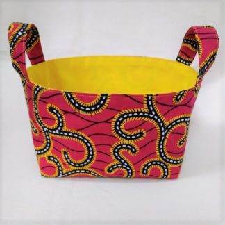 <span style="color: #ff6347; font-style: bold;">【売切】</span><br>156<br>アフリカ布で作った小物入れ（小）<br>レッド＆イエロー➁