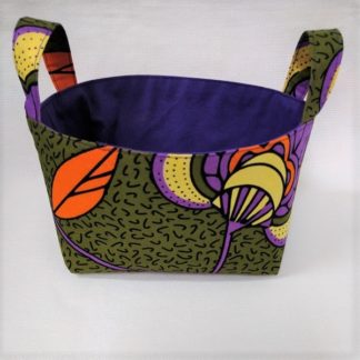 <span style="color: #ff6347; font-style: bold;">【売切】</span><br>155<br>アフリカ布で作った小物入れ（小）<br>カーキ＆パープル