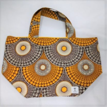 <span style="color: #ff6347; font-style: bold;">【売切】</span><br>171<br>アフリカ布の<br>エコバッグ（大） <br>イエローサークル