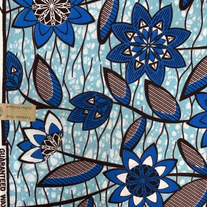 <span style="color: #ff6347; font-style: bold;">【売切】</span><br>048アフリカ布<br>◎オランダ直輸入<br>ブルーフラワー