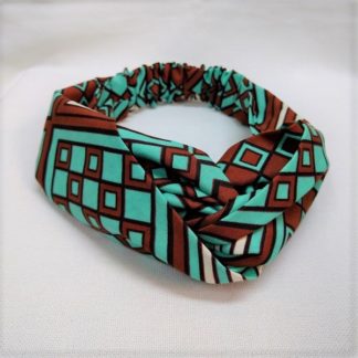 <span style="color: #ff6347; font-style: bold;">【売切】</span><br>010<br>アフリカ布の<br>ヘアバンド<br>チョコミント