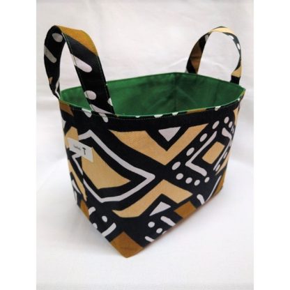 <span style="color: #ff6347; font-style: bold;">【売切】</span><br>151<br>アフリカ布で作った小物入れ（大）<br>ブラウン＆ホワイト - 画像 (2)