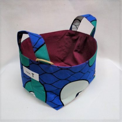 <span style="color: #ff6347; font-style: bold;">【売切】</span><br>145<br>アフリカ布で作った小物入れ（小）<br>ブルー＆グリーン - 画像 (2)