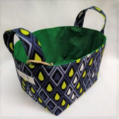 <span style="color: #ff6347; font-style: bold;">【売切】</span><br>143<br>アフリカ布で作った小物入れ（小）<br>ネイビーレイン - 画像 (2)