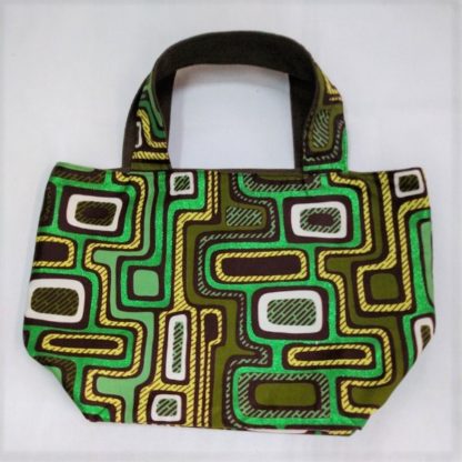 <span style="color: #ff6347; font-style: bold;">【売切】</span><br>073アフリカ布のトートバッグ<br>中<br>グリーンラメ