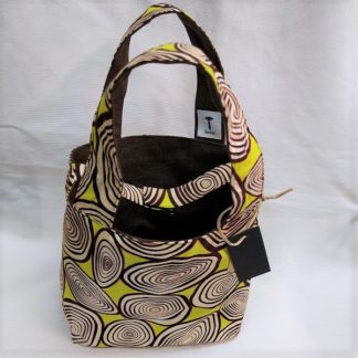 <span style="color: #ff6347; font-style: bold;">【売切】</span><br>070アフリカ布のトートバッグ<br>小<br>ライトグリーン&シルバーラメ