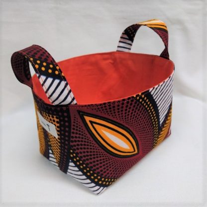 <span style="color: #ff6347; font-style: bold;">【売切】</span><br>142<br>アフリカ布で作った小物入れ（小）<br>レッド＆オレンジ - 画像 (2)