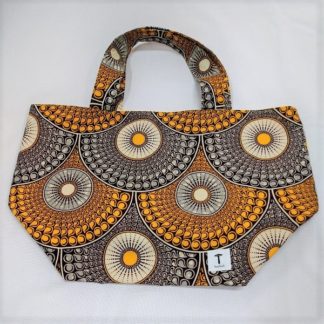 <span style="color: #ff6347; font-style: bold;">【売切】</span><br>152<br>アフリカ布の<br>エコバッグ（大） <br>イエローサークル