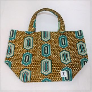 <span style="color: #ff6347; font-style: bold;">【売切】</span><br>150<br>アフリカ布の<br>エコバッグ（大） <br>グリーン＆ブラウン