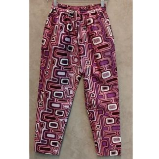 <span style="color: #ff6347; font-style: bold;">【売切】</span><br>066<br>アフリカ布の<br>タックパンツ<br>pink