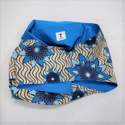 <span style="color: #ff6347; font-style: bold;">【売切】</span><br>037<br>アフリカ布の<br>斜めがけバッグ<br>ブルーフラワー - 画像 (2)