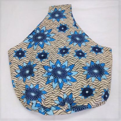 <span style="color: #ff6347; font-style: bold;">【売切】</span><br>036<br>アフリカ布の<br>肩がけバッグ<br>ブルーフラワー