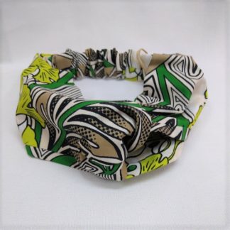 <span style="color: #ff6347; font-style: bold;">【売切】</span><br>006<br>アフリカ布の<br>ヘアバンド<br>グリーンリーブス