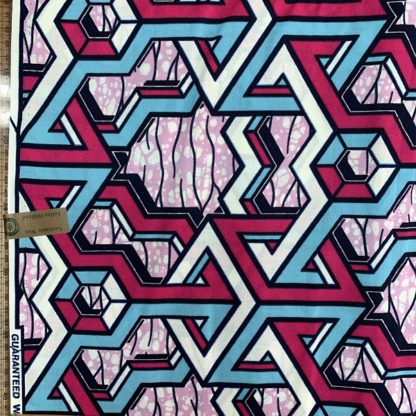 <span style="color: #ff6347; font-style: bold;">【売切】</span><br>017アフリカ布<br>◎オランダ直輸入<br>pink&blue